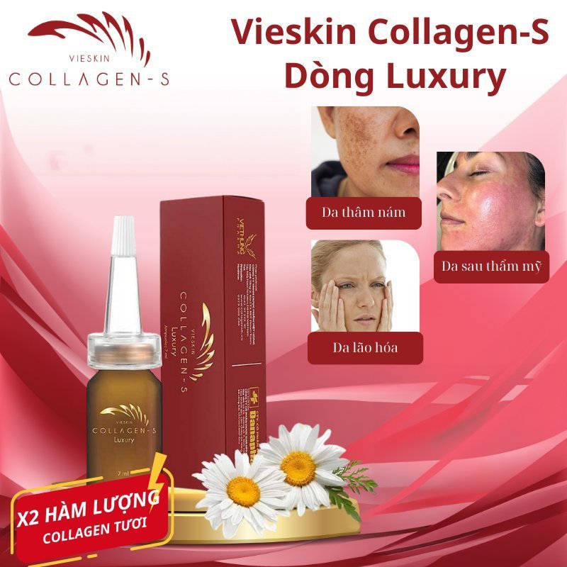 Hình ảnh Tinh Chất Vieskin Collagen S-Luxury Cao Cấp Tái Tạo Trẻ Hóa Da, Ngăn Ngừa Lão Hóa, Collagen Tươi Cao Cấp