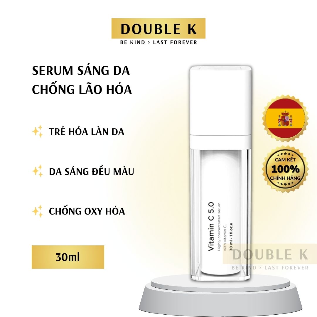 Serum Sáng Da Fusion Vitamin C 5.0 - Mờ Thâm Sạm Nám, Tăng Sinh Collagen Trẻ Hóa Da - Double K