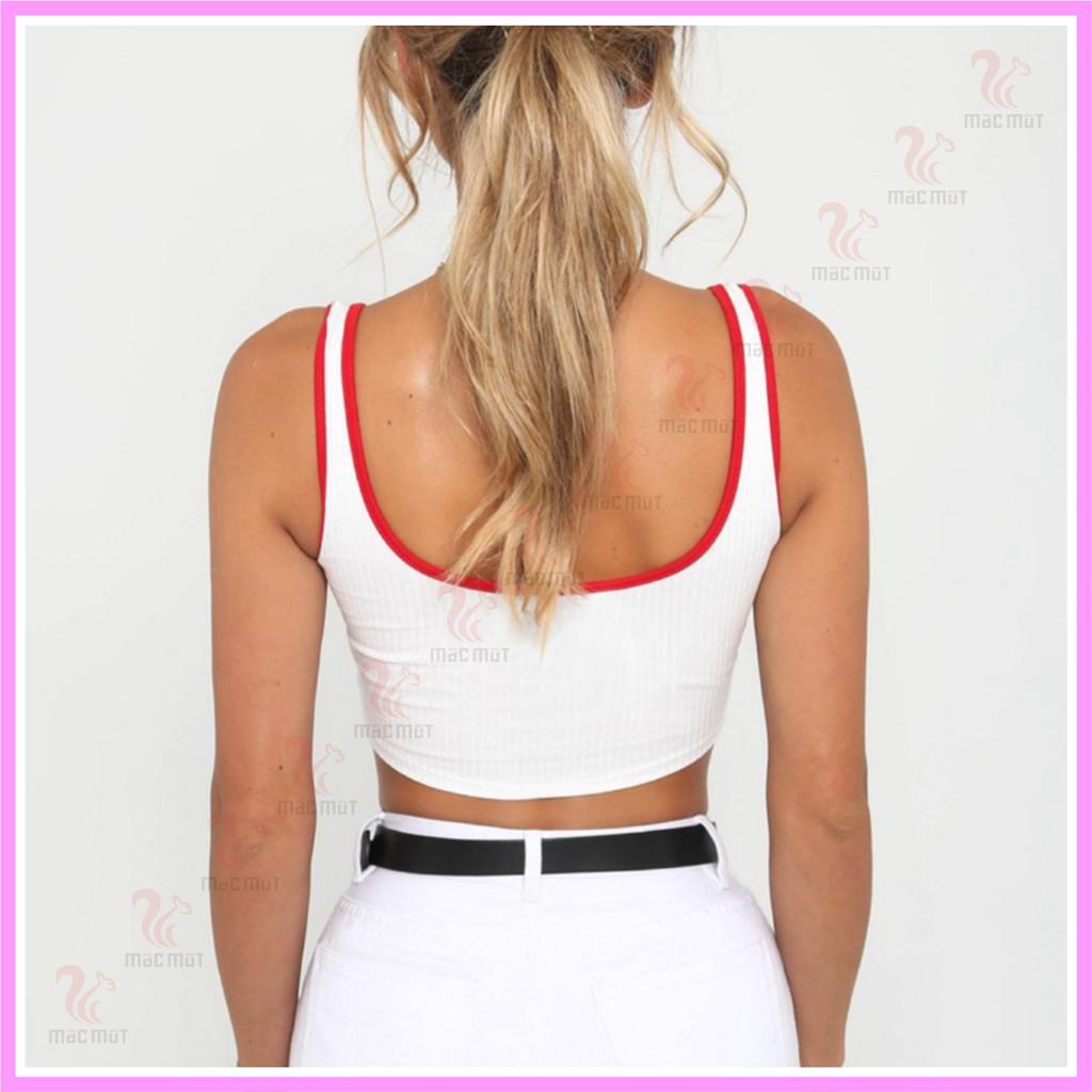 DB090 - Áo ba lỗ croptop thun bo gân rất đáng yêu, phù hợp làm đồ mặc nhà, đồ đi chơi dạo phố, đồ ngủ dễ thương. Macmot
