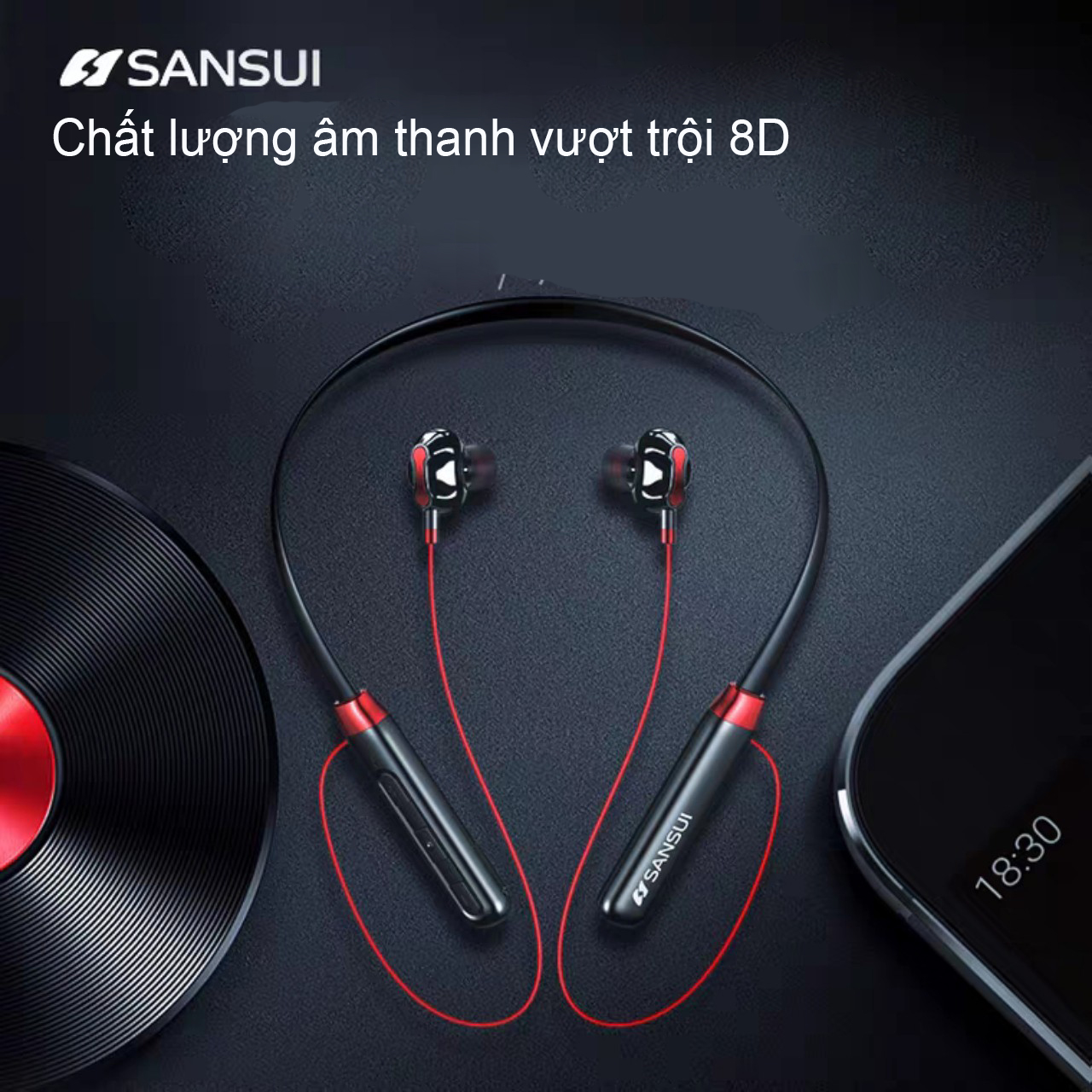 Tai nghe bluetooth 5.0 không dây Sansui I37 hàng nhập khẩu