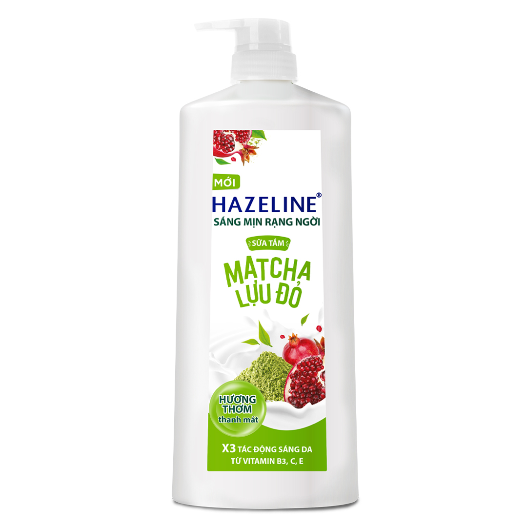 Sữa tắm Hazeline Dưỡng Thể Trắng Sáng & Mịn Da Từ Thiên Nhiên Matcha Lựu Đỏ 1kg