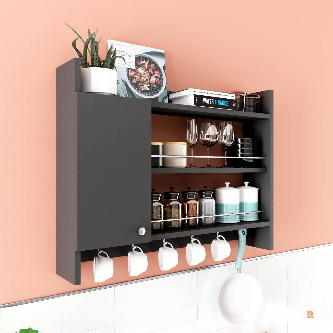 Kệ gỗ nhà bếp hiện đại SMLIFE Knerr | Gỗ MDF dày 17mm chống ẩm | D80xR15xC80cm