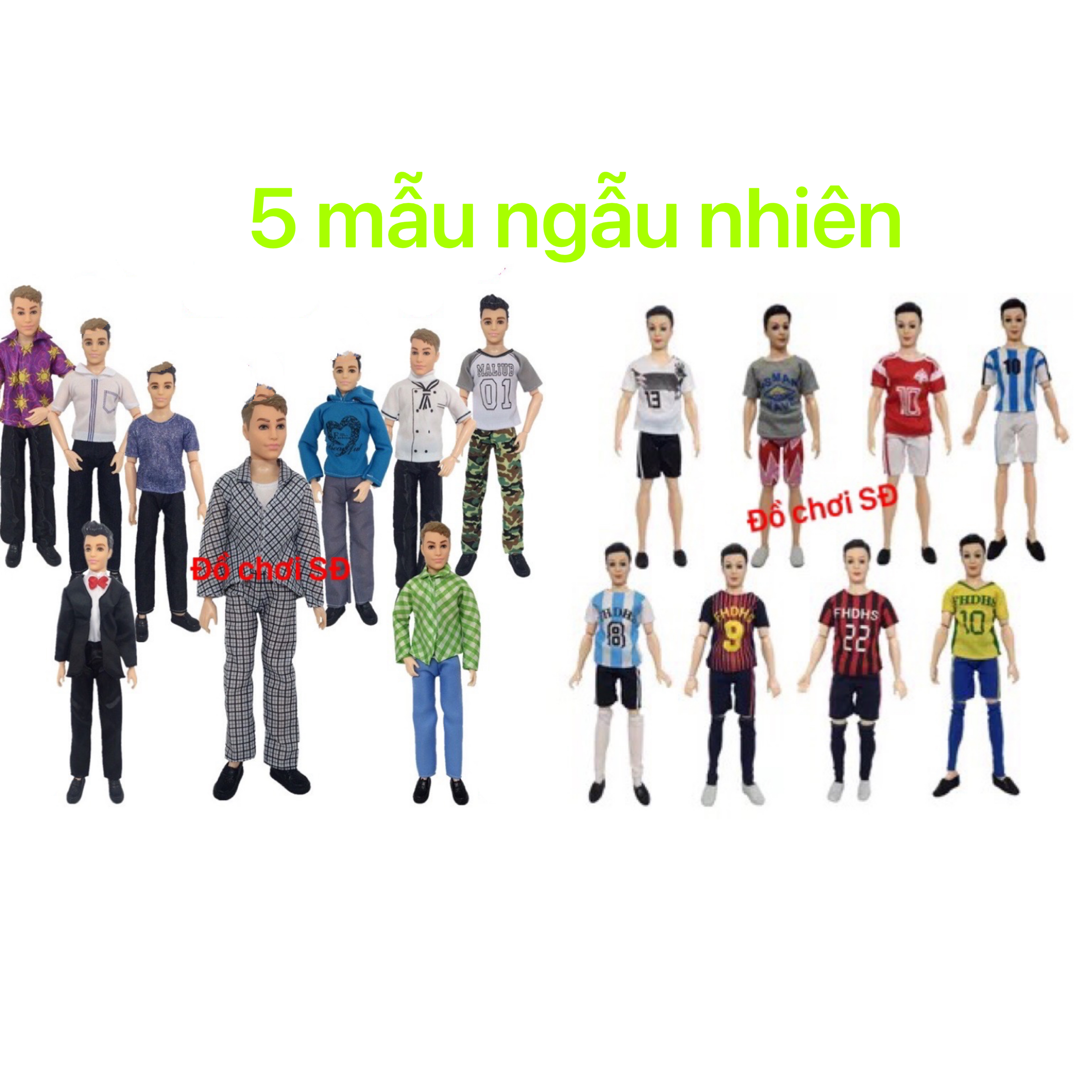 Quần áo búp bê nam - 5 mẫu ngẫu nhiên