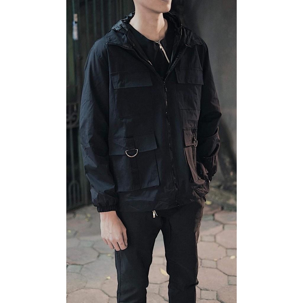 ÁO KHOÁC KAKI TÚI HỘP PHỐI TAY THUN TP