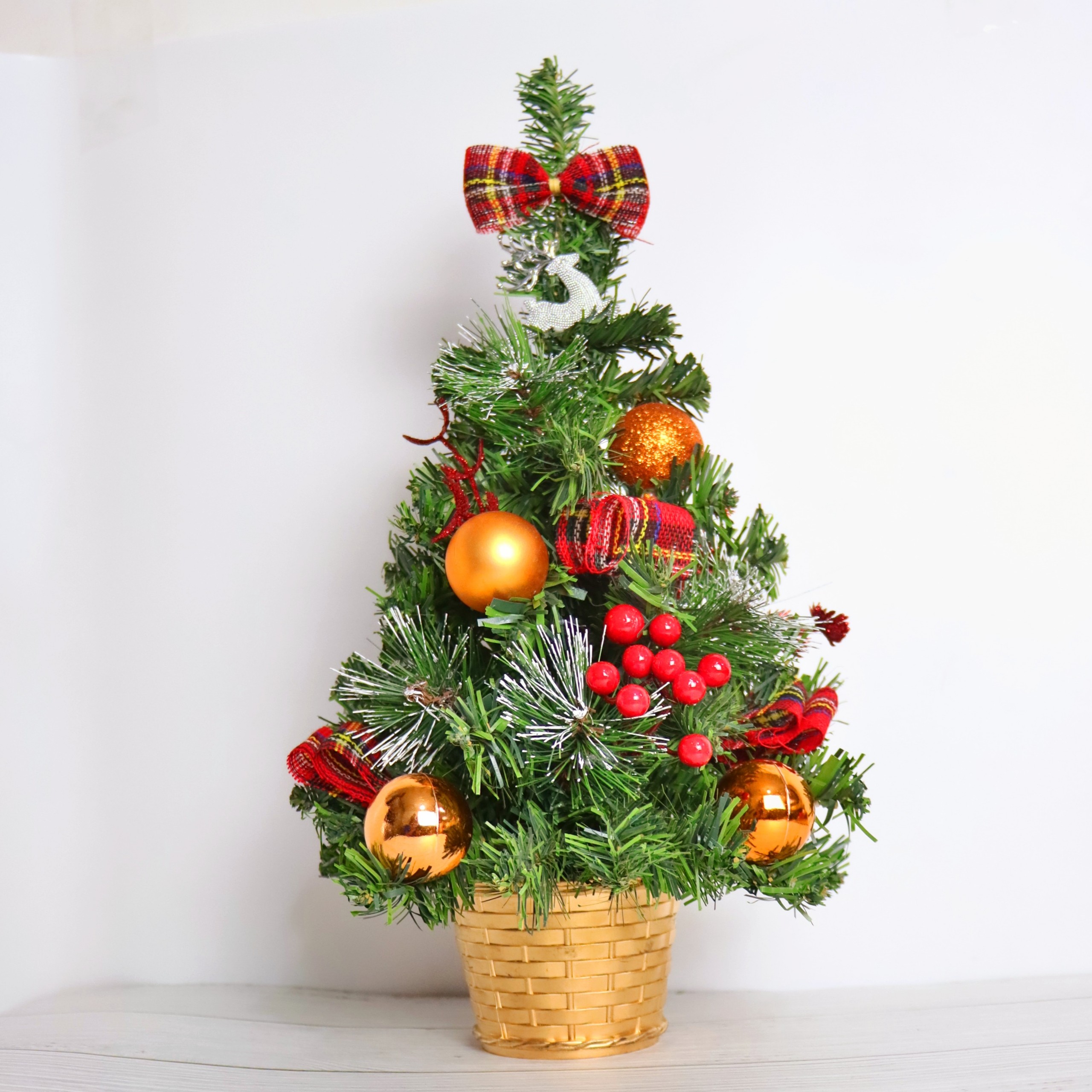 Cây Thông Nhí Để Bàn TL04 40CM Trang Trí Giáng Sinh Có Đèn