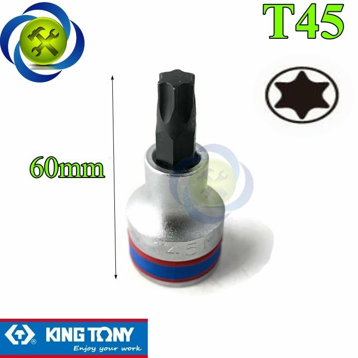 Đầu tuýp sao T45 1/2 Kingtony 402345 dài 60mm trắng đen