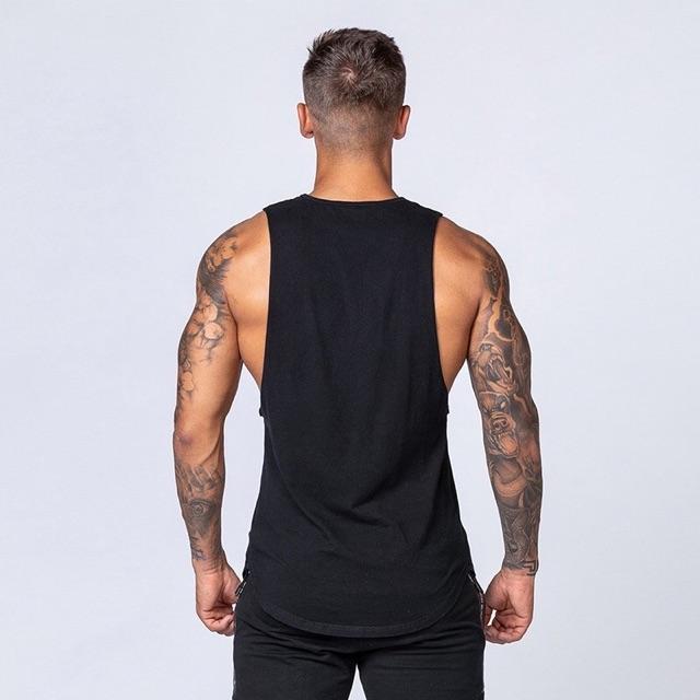 Áo thun tanktop ba lỗ chữ S chuẩn gym thun dày mịn