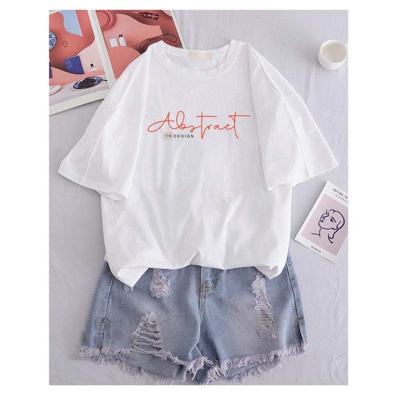 Áo nữ chữ Abstract nhỏ xinh dáng rộng unisex