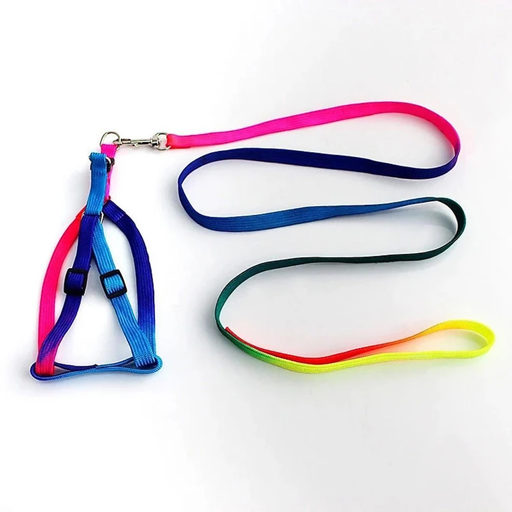 Dây Dắt Vòng Cổ Dạng Yếm 7 Màu Cho Chó Mèo Kèm Chuông Bản 1cm - YonaPetshop
