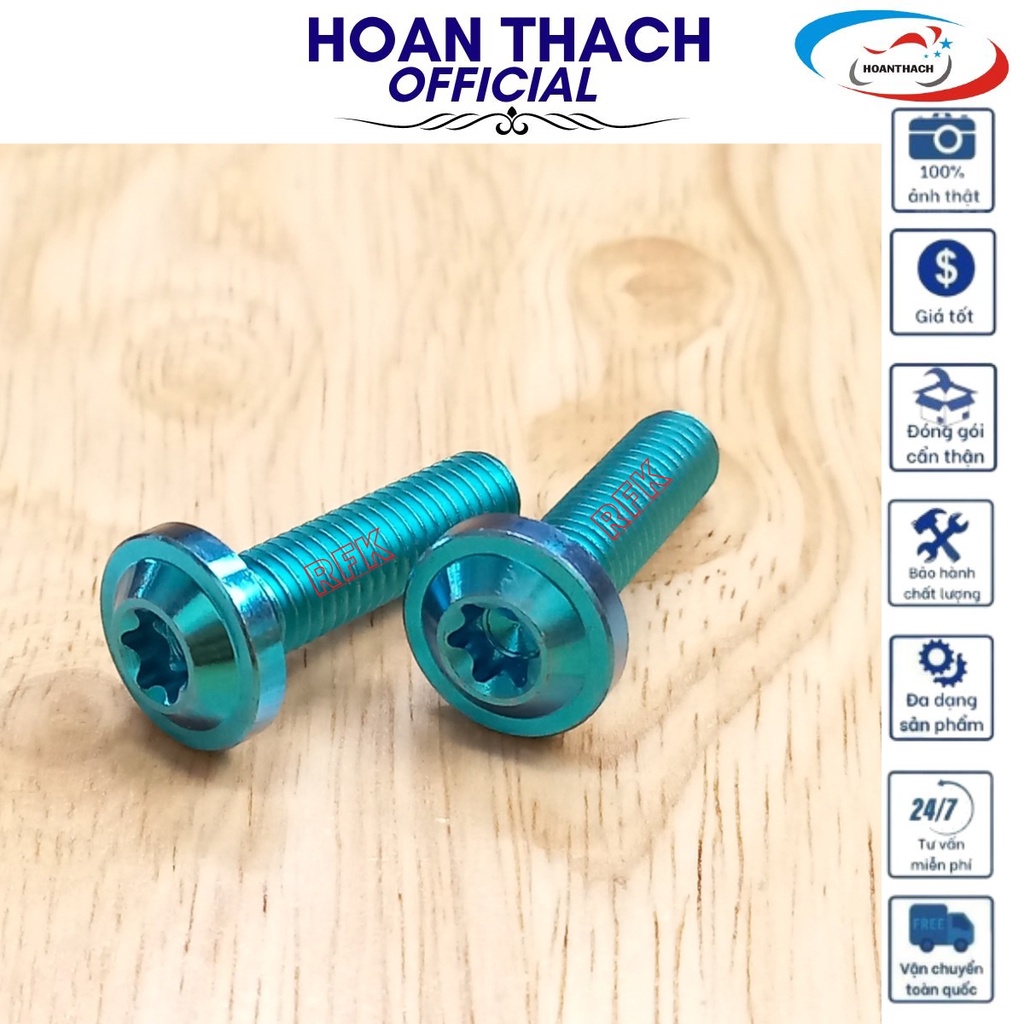 Ốc Gr5 8L30 Đầu Dù Xanh dùng cho nhiều dòng xe  SP010477 (giá 1 con)