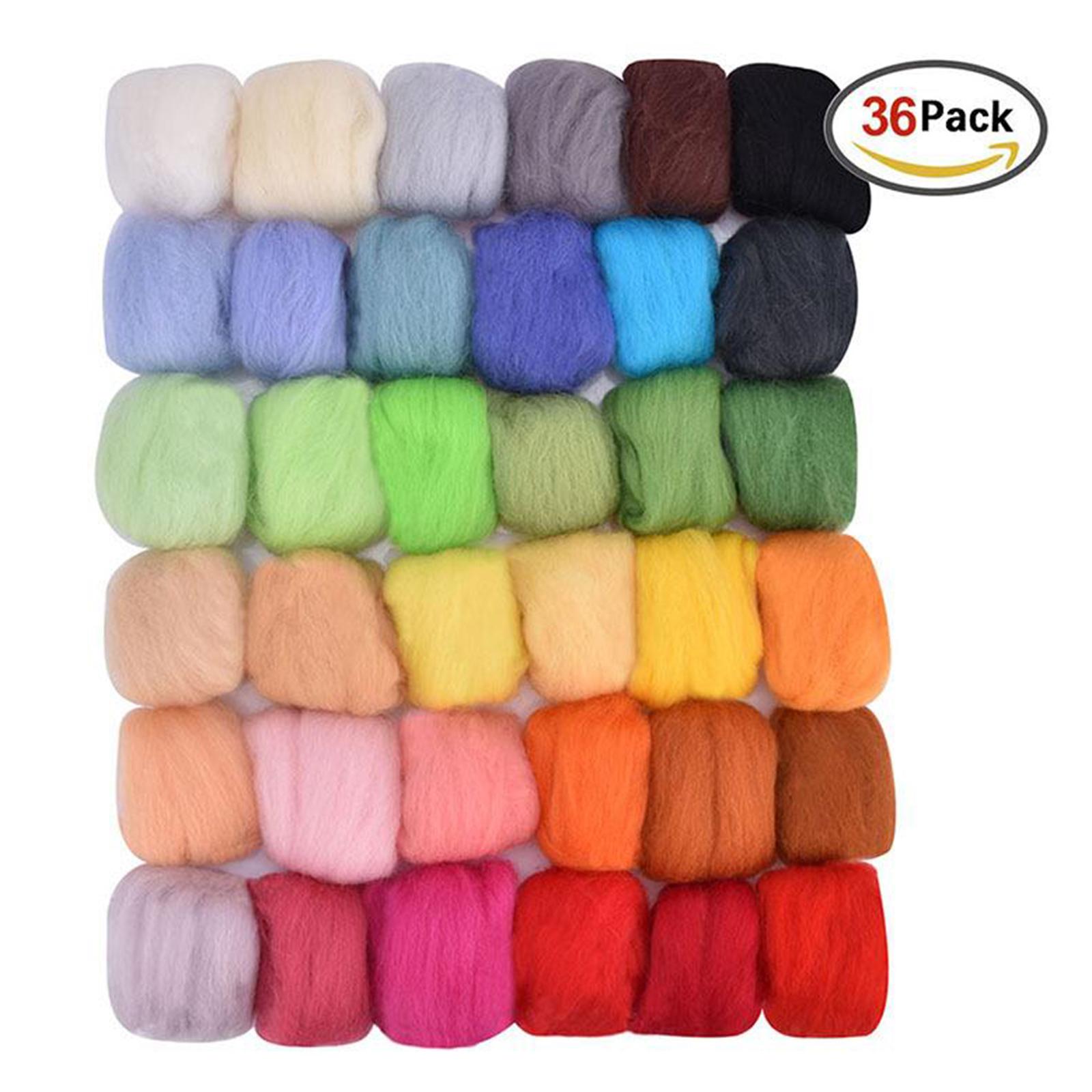 Needle Felting Kit, Wool Roving 36/50 Colors Set, Needle Felting Supplies for Starter, Wool Felt Tools Storage Box,Handwork, Crafts Making Kits