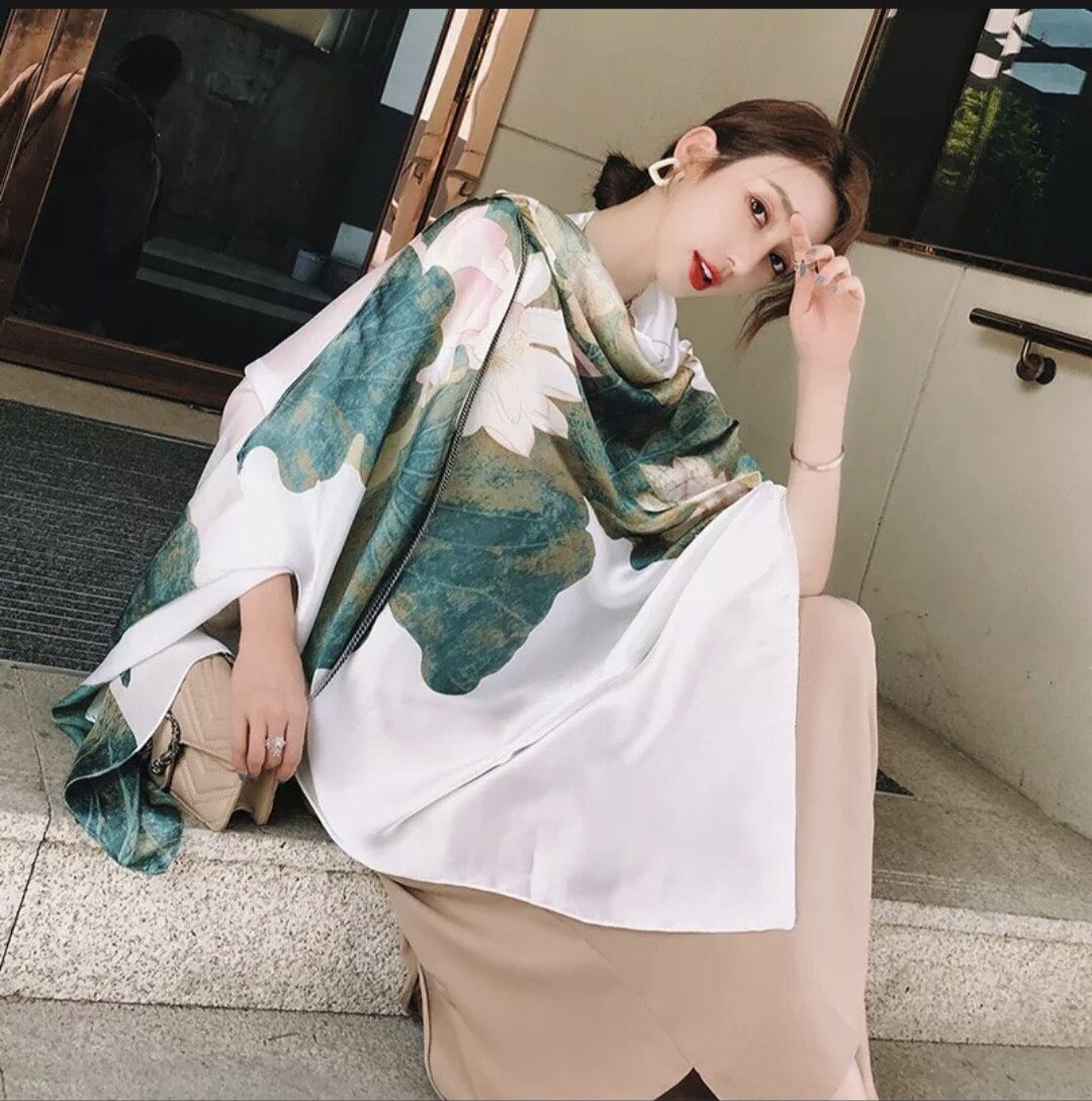Khăn choàng lụa quàng cổ cao cấp cho nữ khăn quà tặng thời trang che nắng, du lịch, đi tiệc, đi chơi sang trọng, thanh lịch size 180*90cm - Mã LATH Lemon SA