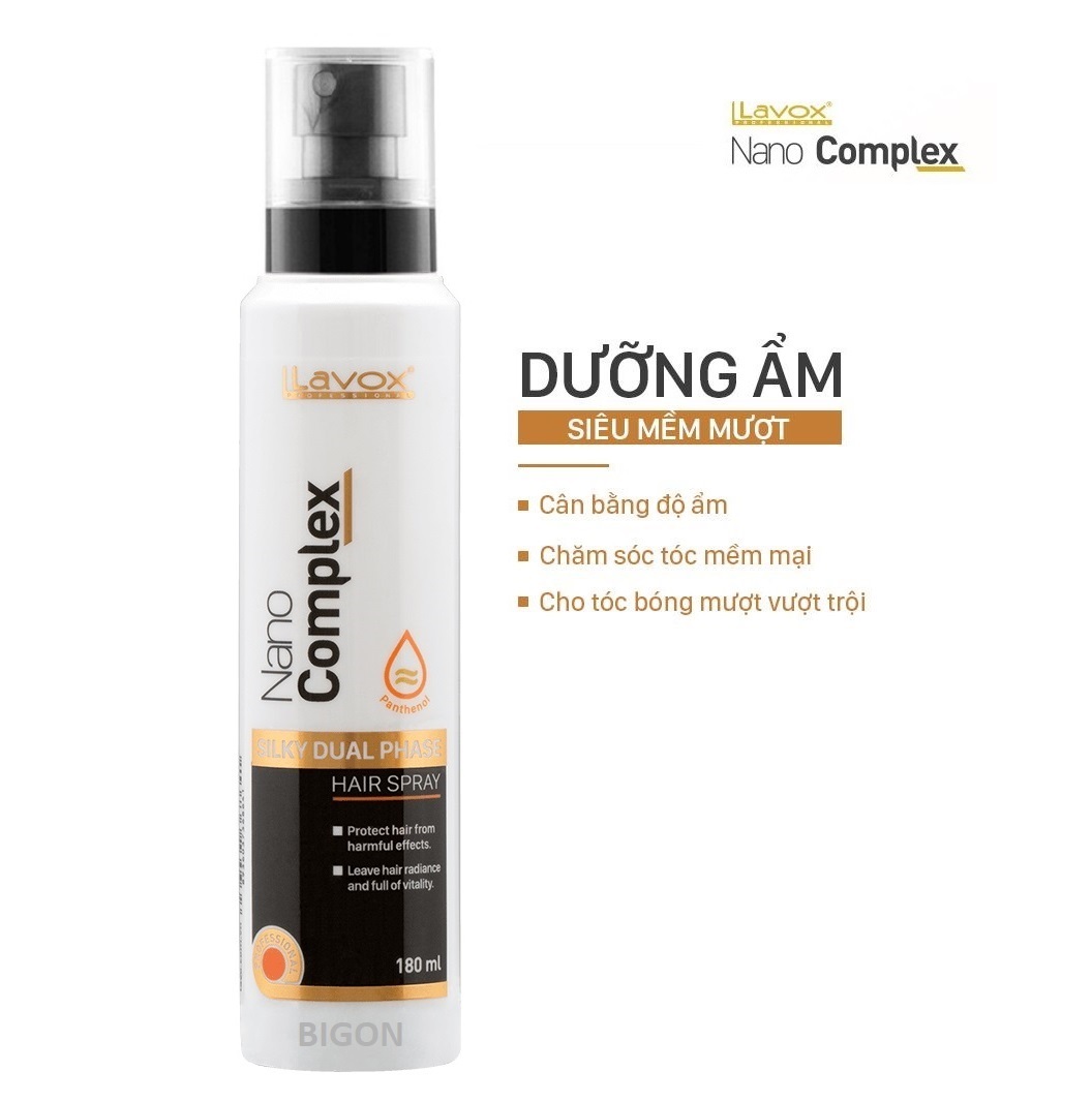 Xịt Dưỡng Tóc Nano Complex - Dưỡng Ẩm Siêu Mềm Mượt Lavox 180ml