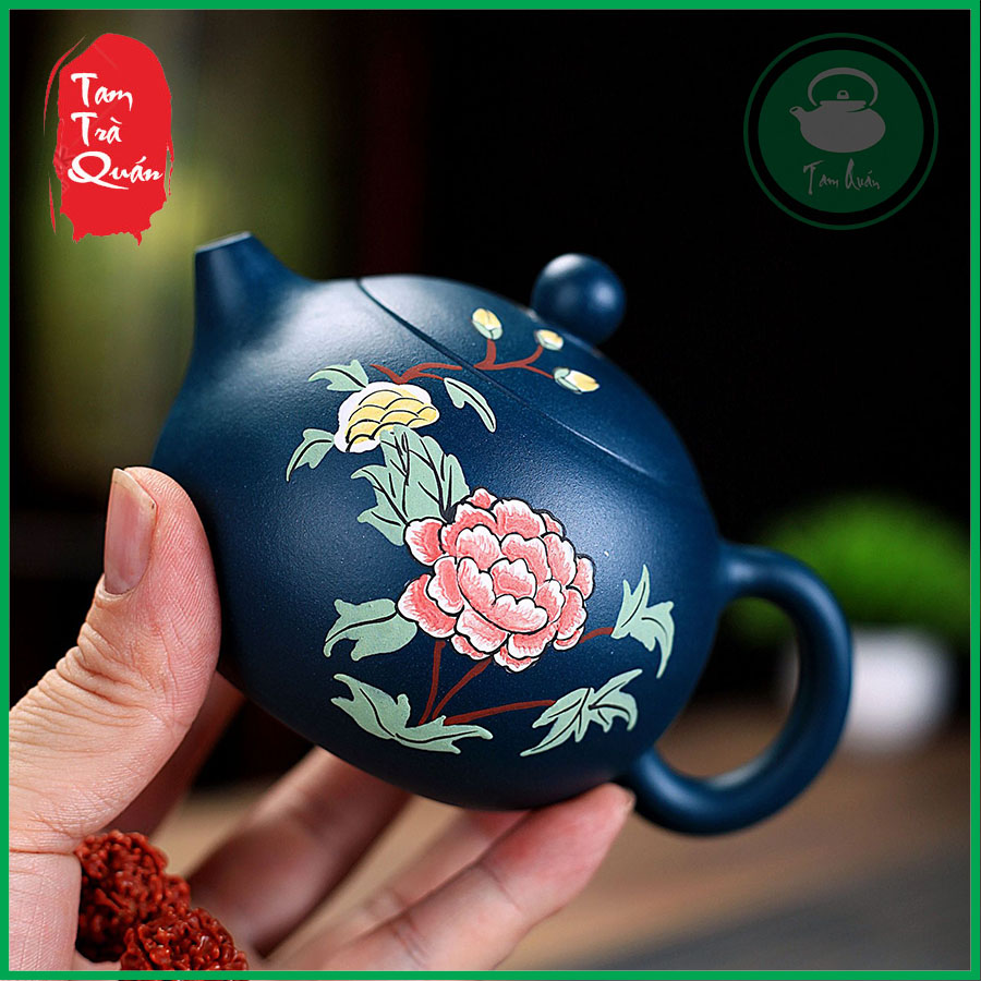 Ấm tử sa thiên thanh nê hoa văn Nghi Hưng 250ml