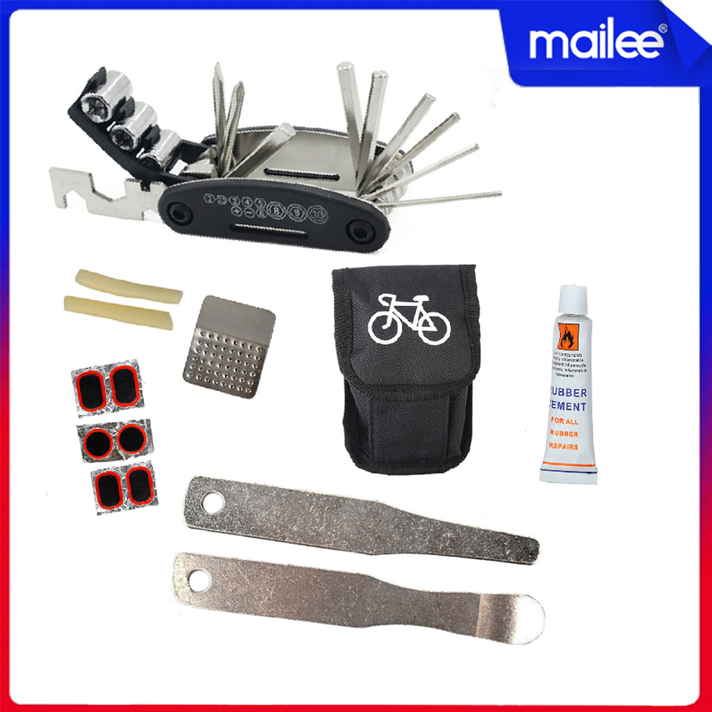 Túi Vá Săm Lốp Xe Đạp Sửa Chữa Đa Năng 10 in 1 Mini Khẩn Cấp MaiLee