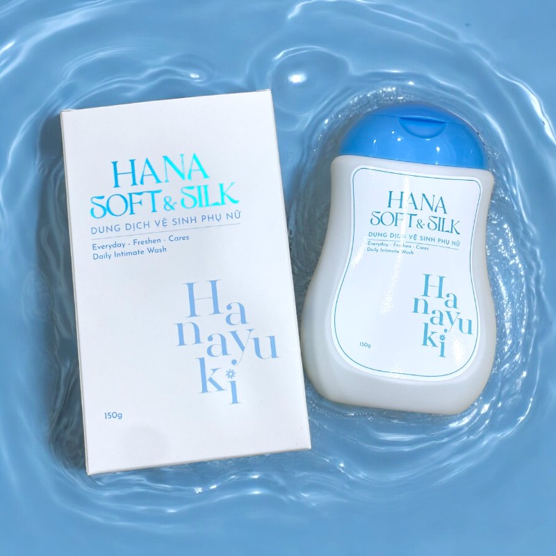 Dung Dịch Vệ Sinh Phụ Nữ &amp; Nam Hana Soft Silk Hanayuki Chính Hãng Dưỡng Ẩm Cân Bằng Độ PH 150g
