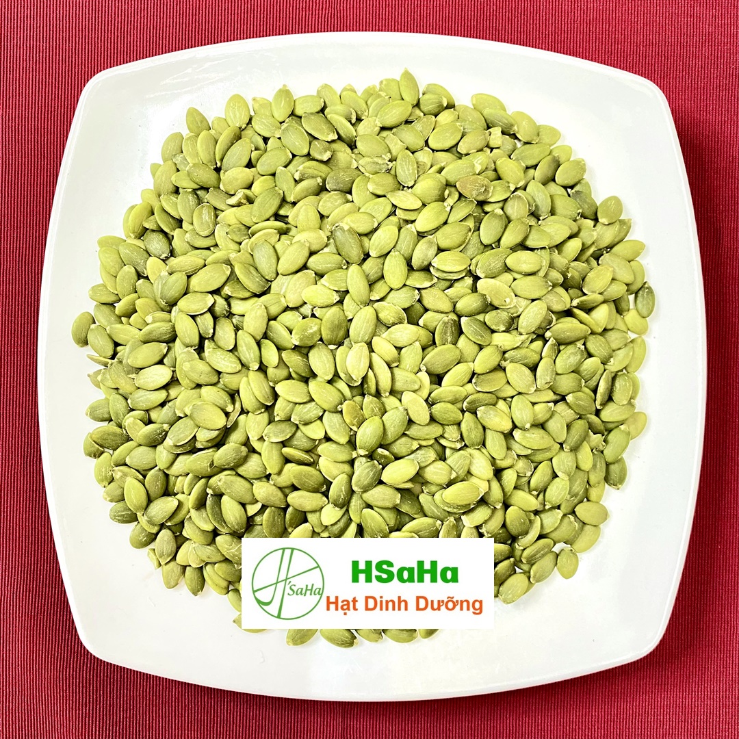 Hạt Bí Xanh Tách Vỏ Rang Chín HSaHa - Nhân Hạt Bí Xanh Nhập Khẩu, Hạt To, Đều, Mẩy, Giòn, Thơm Ngon