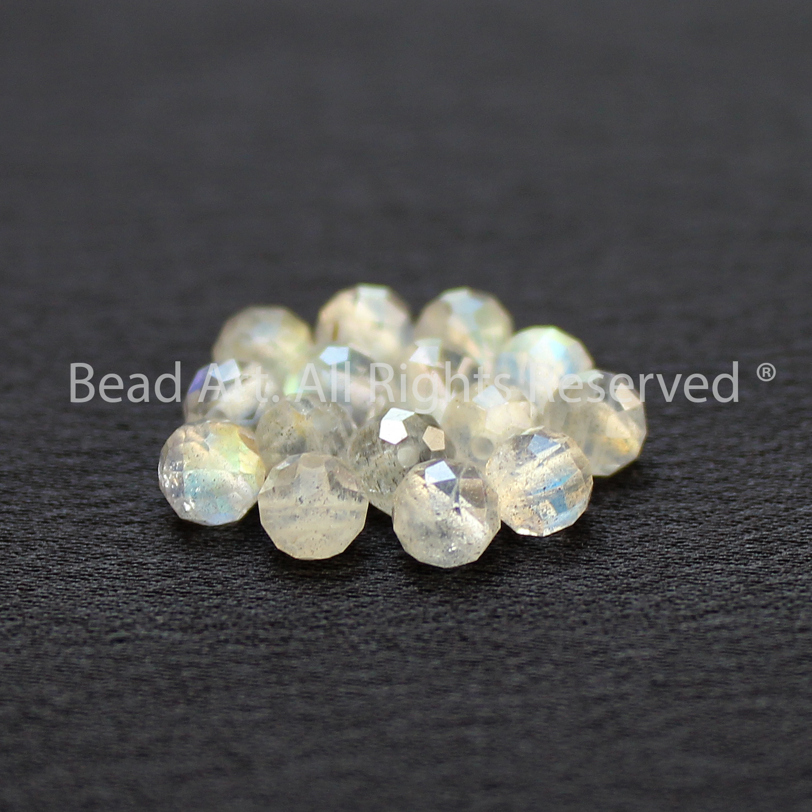 [3 Hạt/5 Hạt] 3MM Hạt Đá Labradorite Ánh Cầu Vồng Tự Nhiên Loại AB Giác Cắt, Phối Vòng Tay Phong Thuỷ, Chuỗi Hạt, Mọi Cung Mệnh - Bead Art