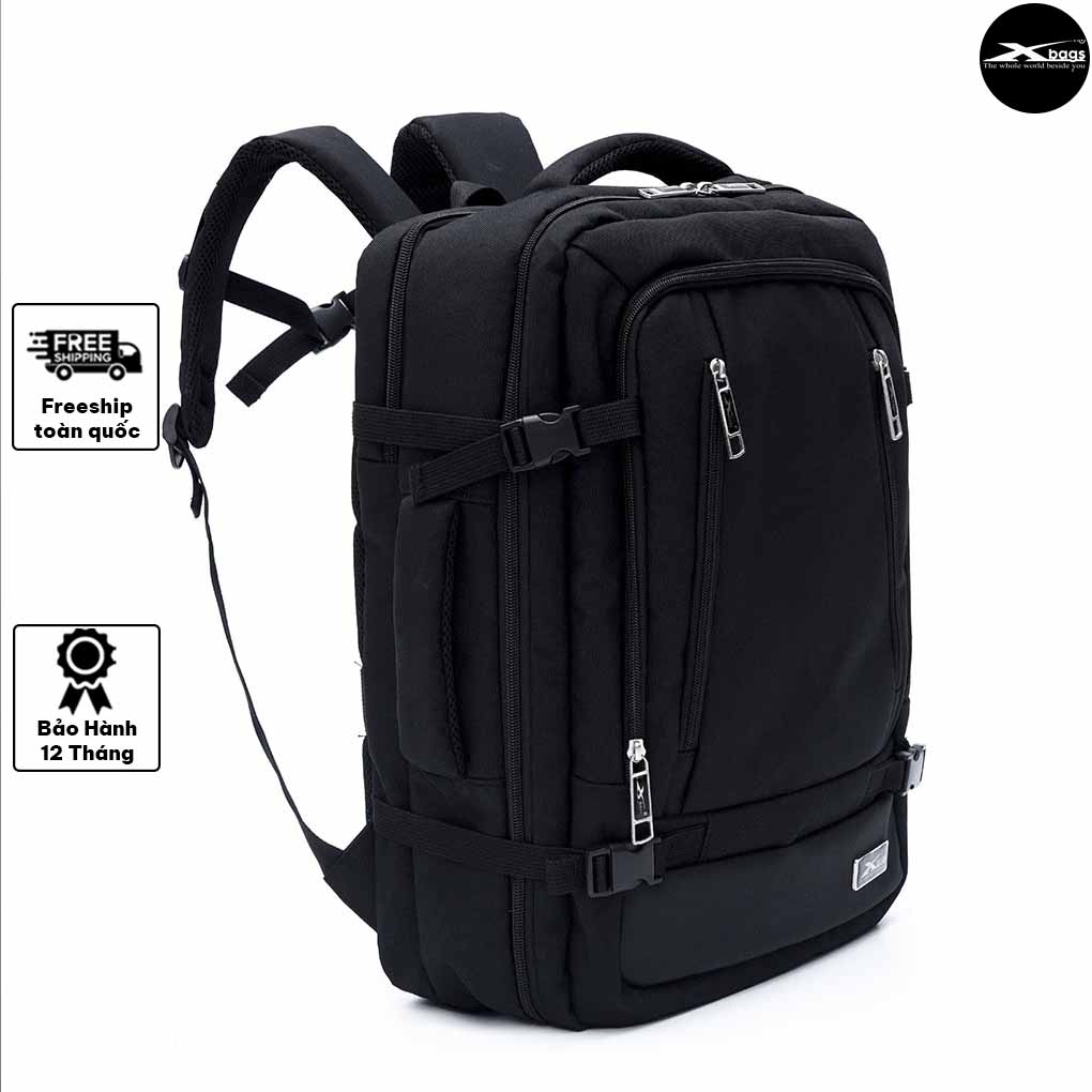 Balo Du Lịch Phượt Xbags Leader Pro XB 2010 – Chống Thấm, Form Cứng Màu Đen