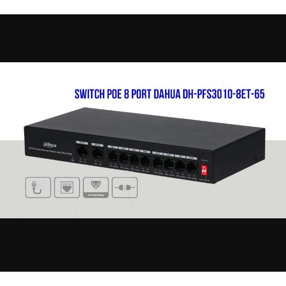 Switch PoE 8 port DAHUA DH-PFS3010-8ET-65 - HÀNG CHÍNH HÃNG