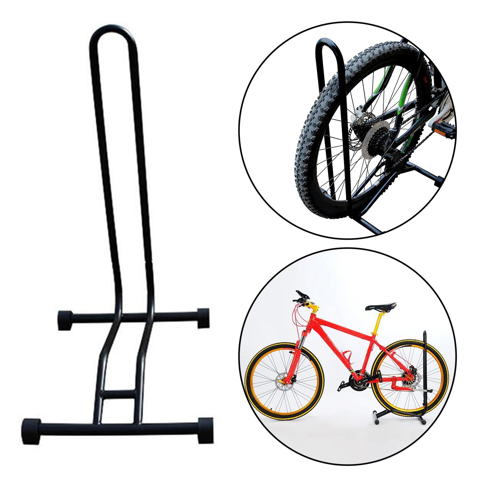 Bicycle Bike Floor Parking Stand Rack Storage for Garage, MTB Mountain and Road Bike Parking Rack, Black