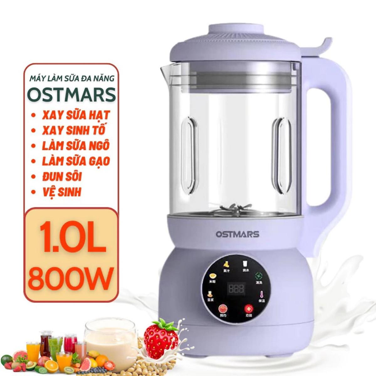Máy Làm Sữa Hạt, Máy Nấu Sữa Hạt Cối Thủy Tinh 1100ml - 8 Chức Năng Xay Nấu Tiện Lợi - Hàng nhập khẩu