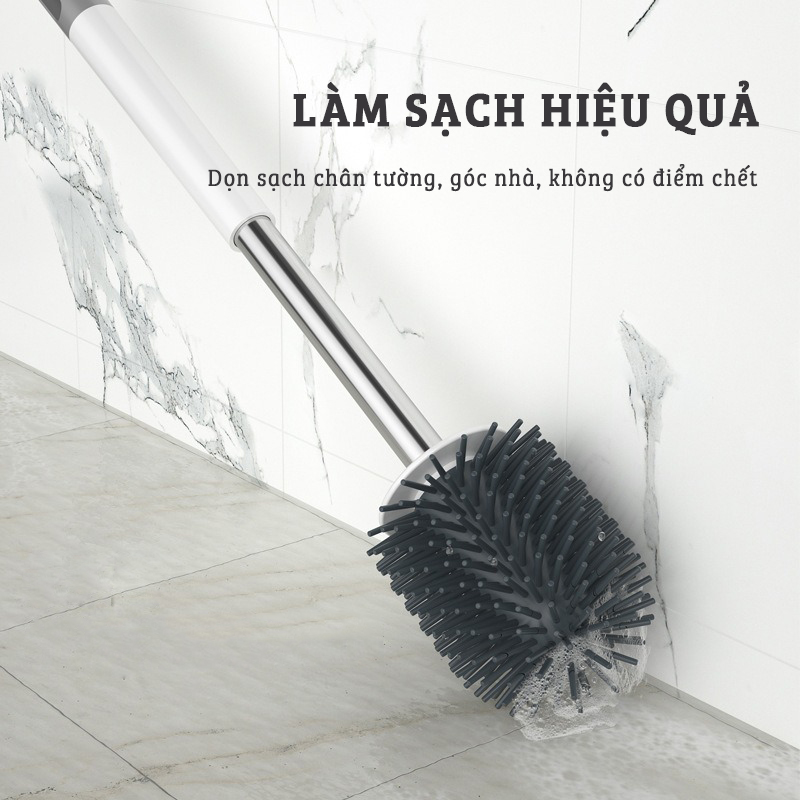 Cây Cọ Bồn Cầu Toilet, Cọ Nhà Vệ Sinh Cao Cấp Damas MT1 - Tích Hợp Bình Đựng Nước Tẩy Khô Thoáng Làm Sạch Nhanh Chóng, Dụng Cụ Gắp Tóc Vô Cùng Tiện Lợi