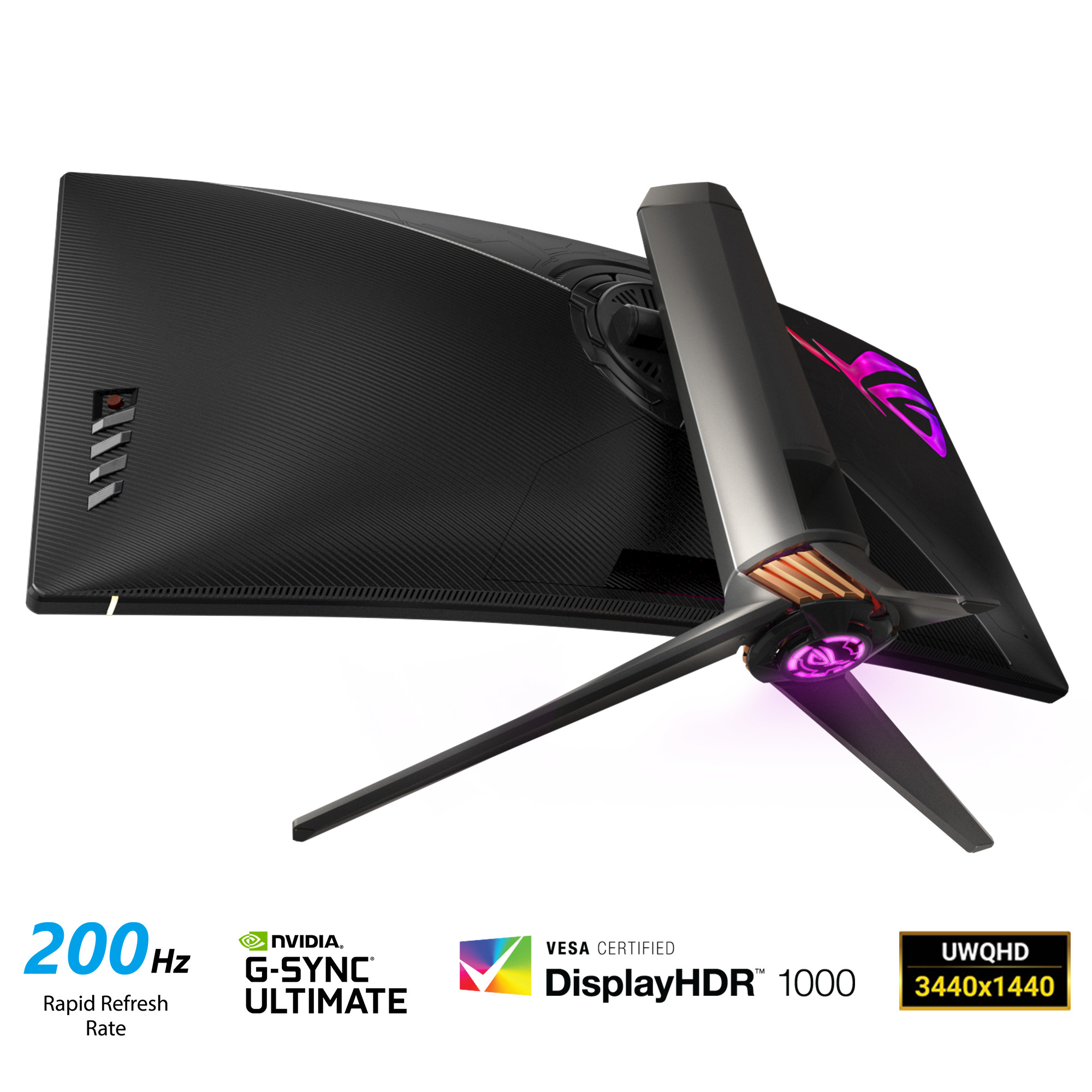 Màn Hình Chuyên Game HDR Siêu Rộng ASUS ROG Swift PG35VQ 35” 21:9 UWQHD (3440 x 1440) 2ms 200Hz VA G-Sync Ultimate Eye Care DisplayPort HDMI USB Aura Sync HDR10 Display HDR 1000 - Hàng Chính Hãng