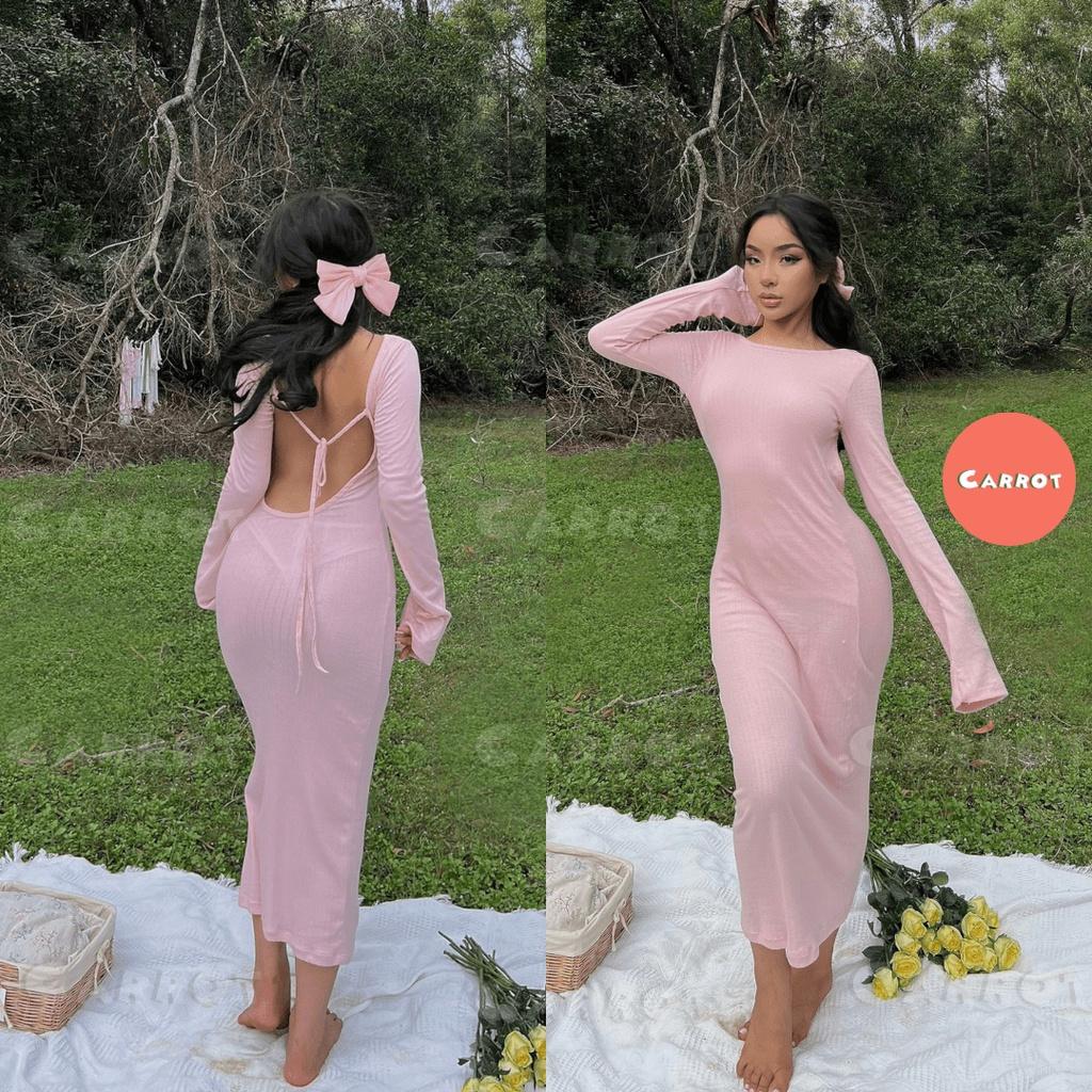 Váy body đầm ôm body nữ ngắn thiết kế tay dài kiểu năng động đường phố hàn quốc sexy đẹp carrotxinhdep hình thật