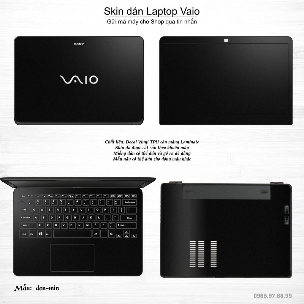 Skin dán Laptop Sony Vaio màu đen mịn (inbox mã máy cho Shop)