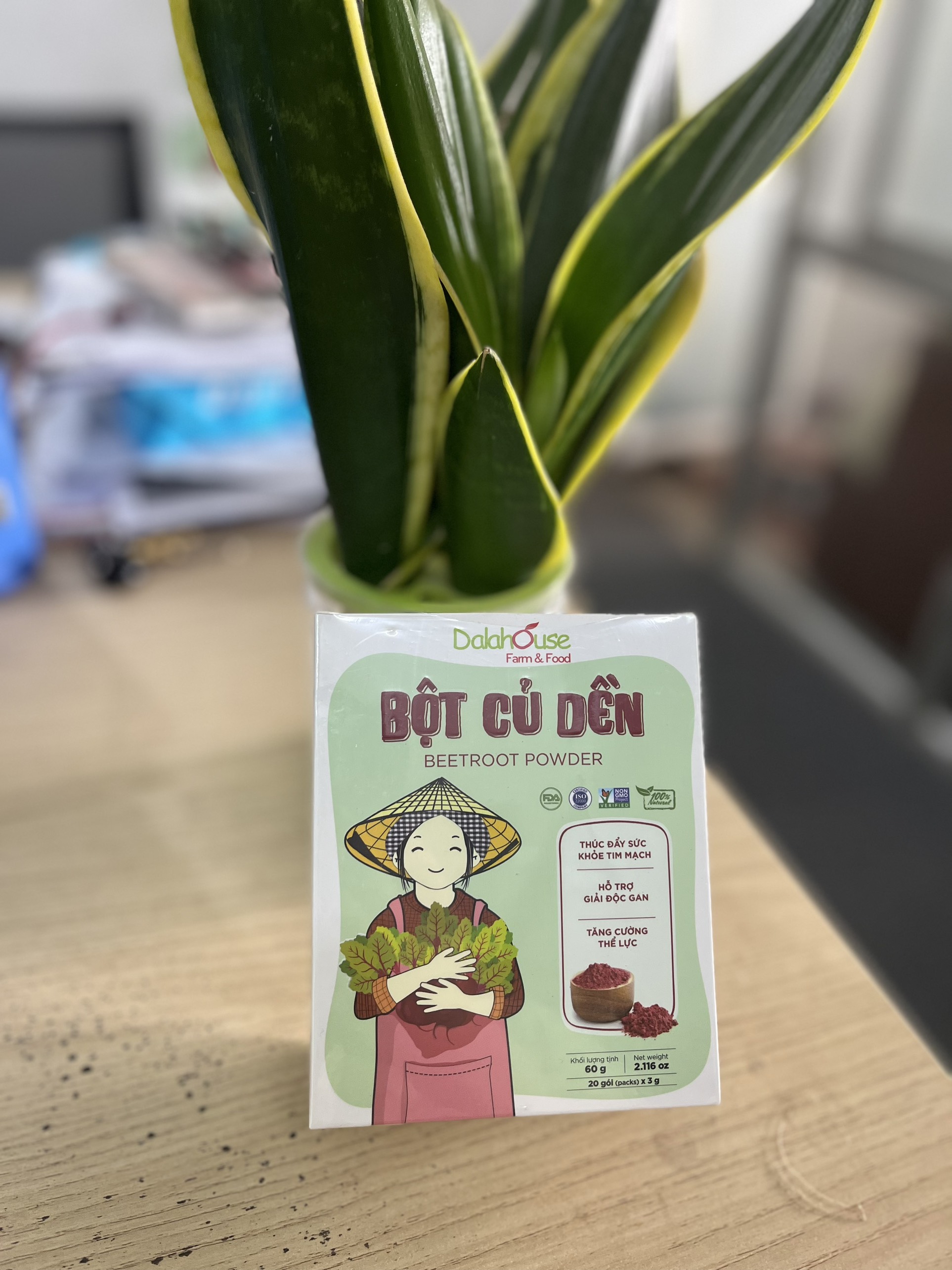 Combo 2 hộp bột củ dền nguyên chất sấy lạnh Dalahouse 60gr organic giúp bổ máu