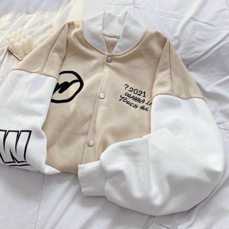 Áo khoác bomber form rộng unisex chất vải nỉ ngoại dày dặn W?