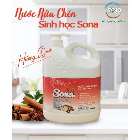 Nước rửa chén/bát sinh học SONA 1.6kg hương dừa quế