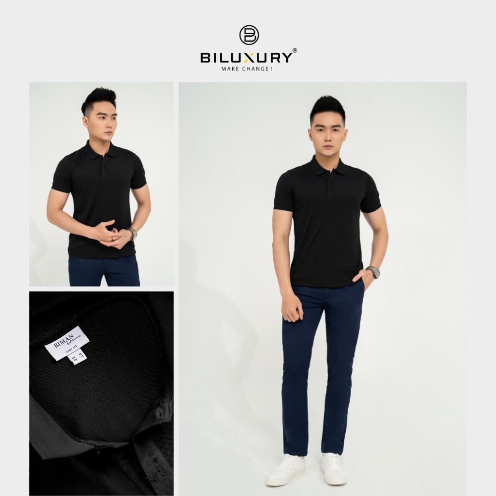 Áo polo nam Chính Hãng Biman by Biluxury ,Chất Vải Coolmax Cao Cấp Siêu Mềm Thoáng Mát Không Nhăn 5APCB011DEN