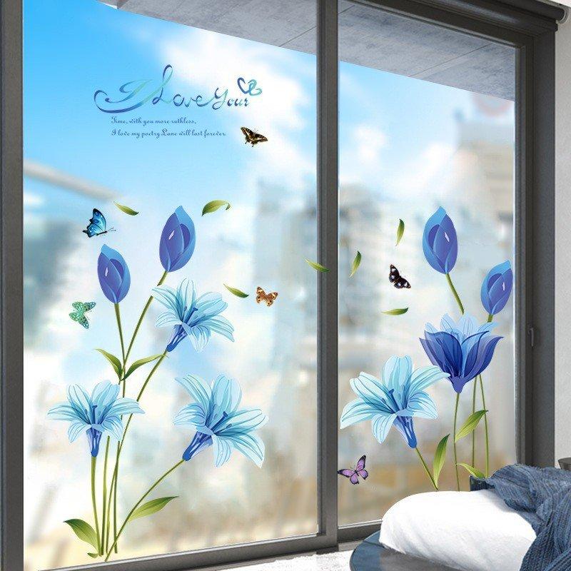 DECAL DÁN TƯỜNG HOA ANH THẢO XANH
