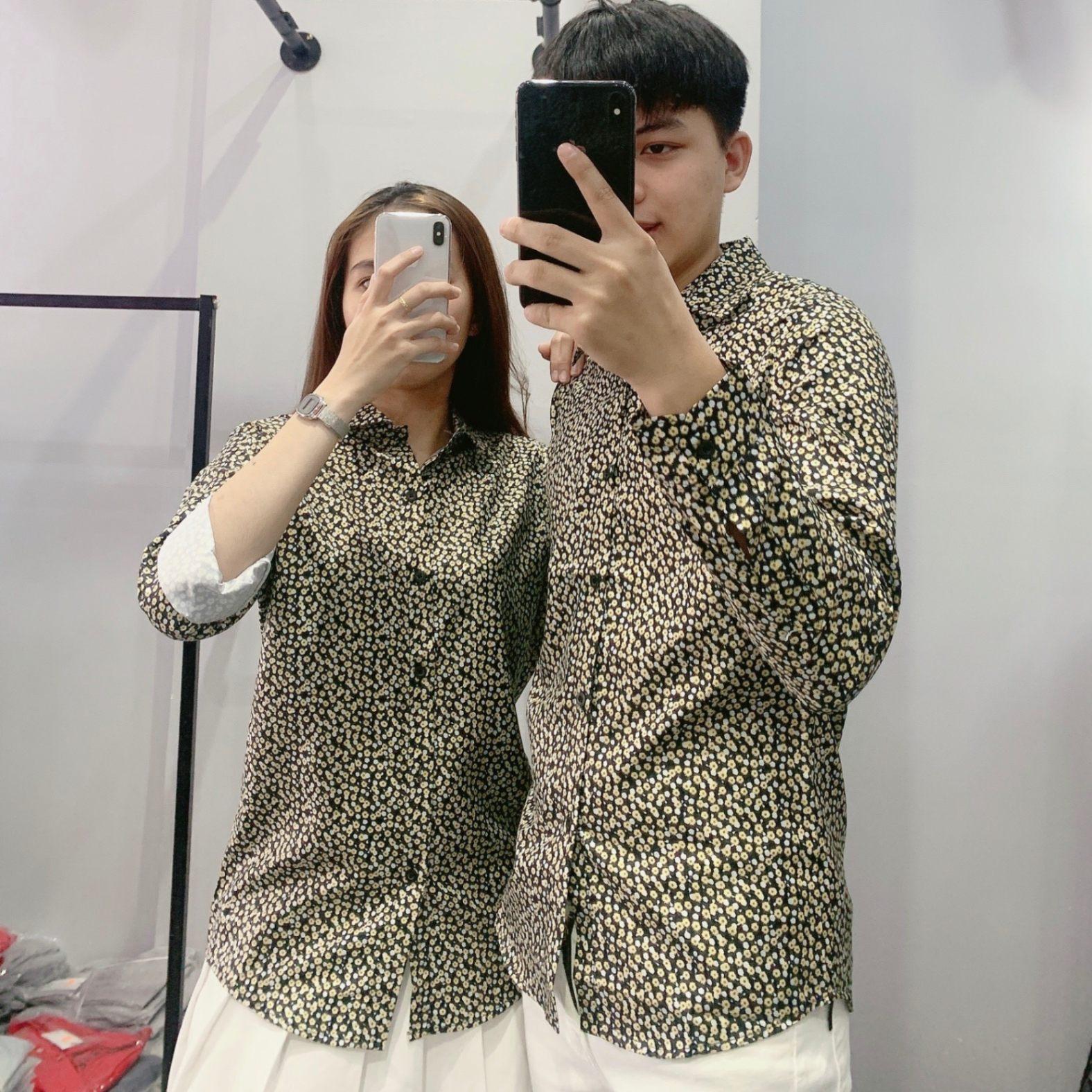 Áo Sơ Mi Nam Nữ Hoa Hướng Dương Nhỏ