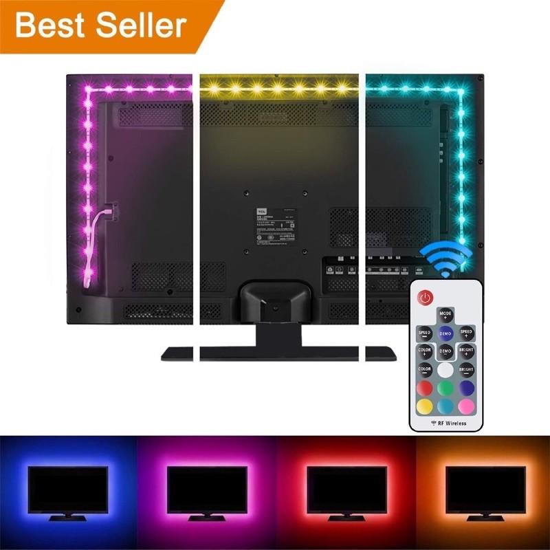 Dây đèn LED trang trí 5V 5050 cho TV led RGB kèm điều khiển từ xa 24 phím