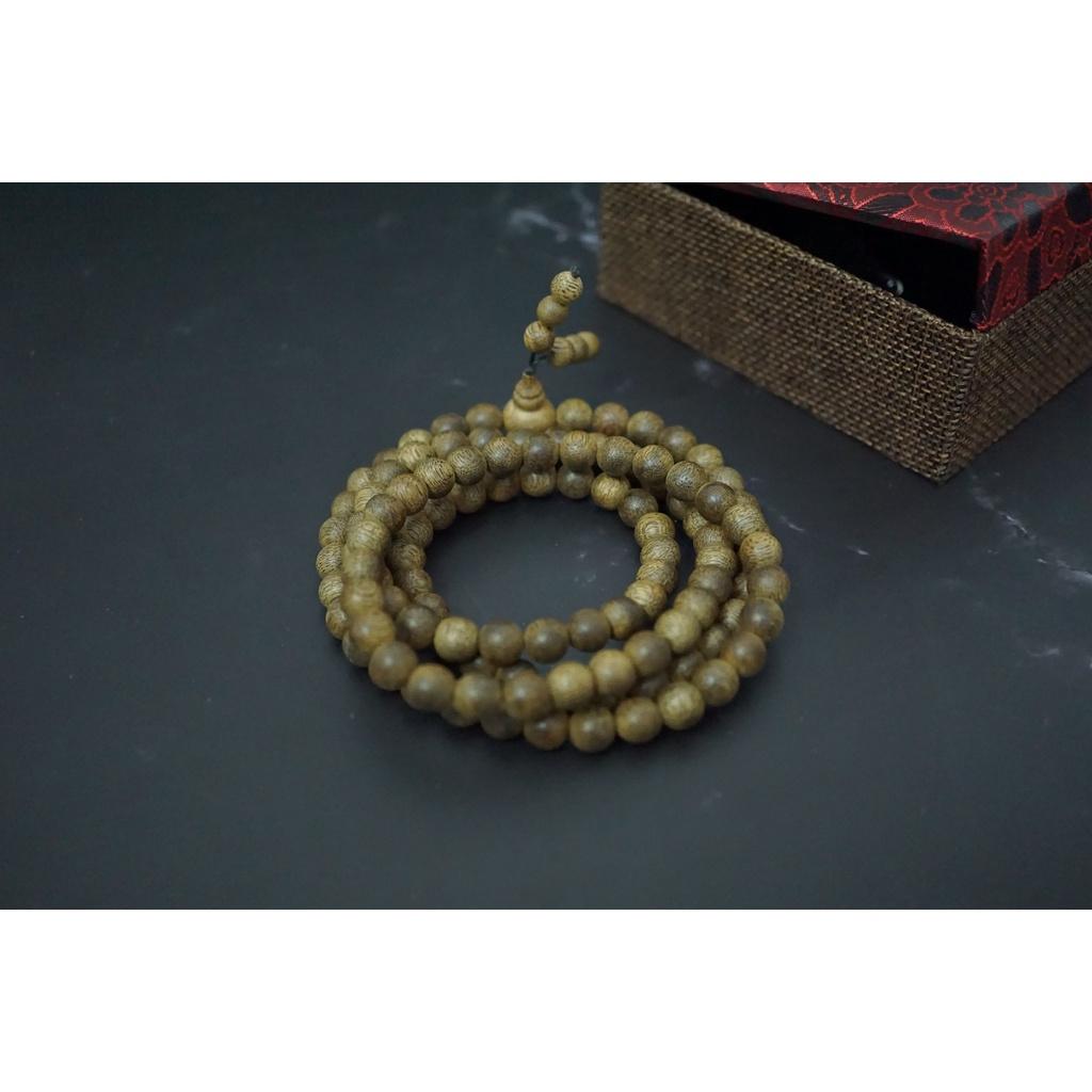 Vòng Tay 108 hạt Trầm Hương Tự Nhiên thơm - Trầm tốc hạt 8ly- dành cho nam tay cỡ Lớn