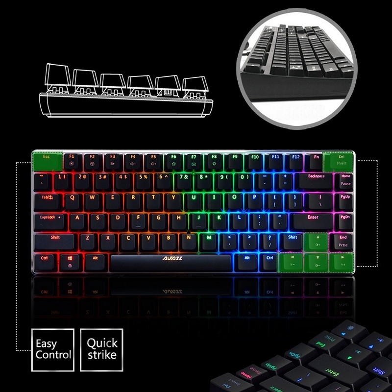 Bàn Phím Cơ mini Ajazz AK33RGB Chống ồn - Hàng nhập khẩu