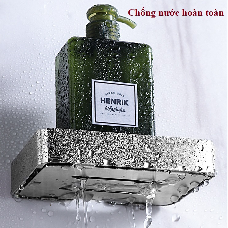 Kệ để Xà bông, xà phòng tắm Inox 304 khung Chữ Nhật KXB02 tặng kèm Keo dán tường chuyên dụng siêu dính