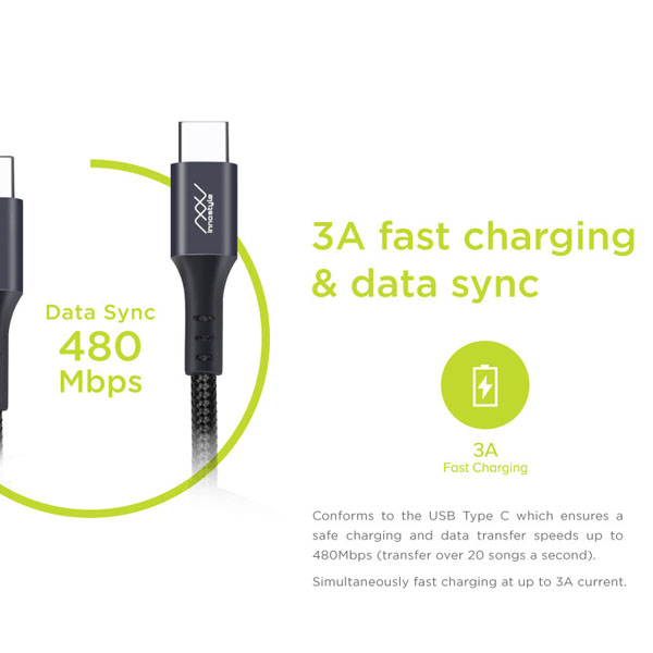 CÁP SẠC INNOSTYLE DURAFLEX 1.5M USB-C TO USB-C PD60W Chính Hãng