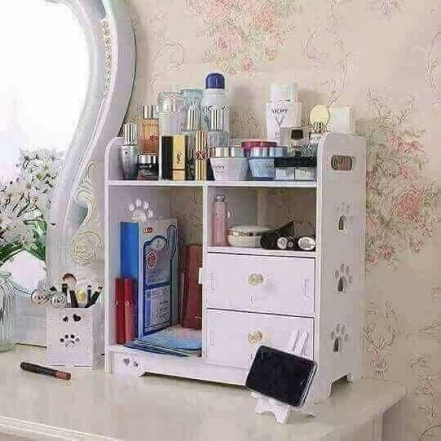 Kệ mỹ phẩm gỗ hoạ tiết chân chó đáng yêu