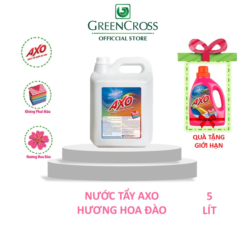 NƯỚC TẨY GIỮ MÀU AXO CAN 5L - TẶNG 1 CHAI AXO 800ML CÙNG LOẠI