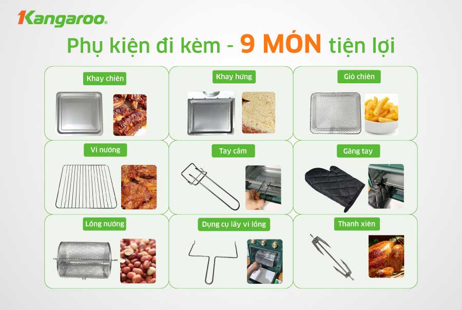 Nồi chiên không dầu Kangaroo KG15AF2A 15 lít - Hàng chính hãng