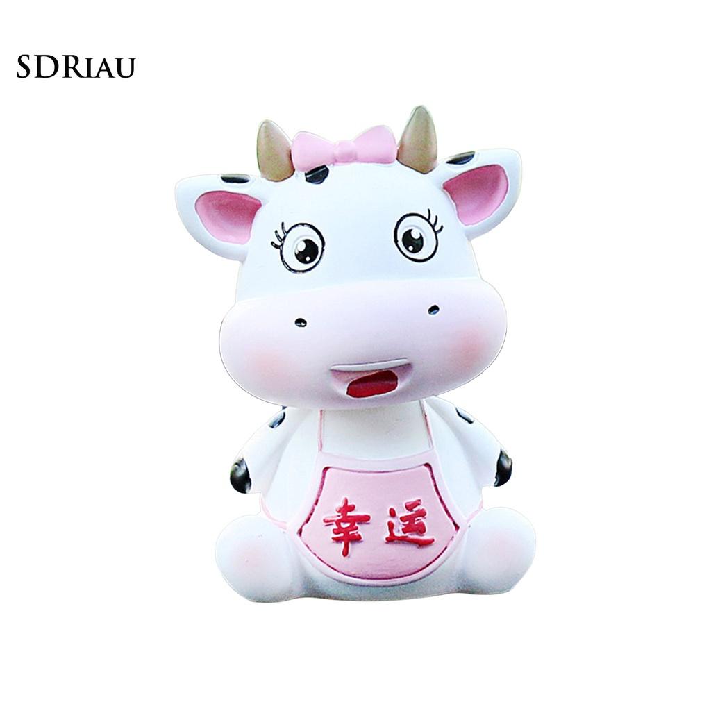 Mô Hình Bò Sữa Lắc Đầu Trang Trí Xe Hơi
