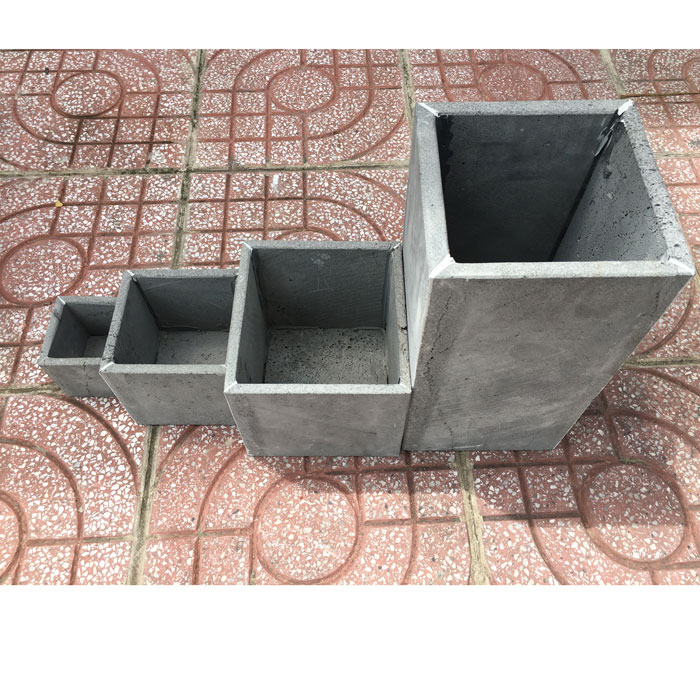 Combo 4 chậu trồng cây handmade từ đá ong xám tự nhiên KT & & và