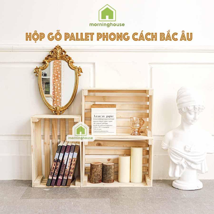 THÙNG GỖ PALLET TRANG TRÍ - Hộp pallet chữ nhật Morning House