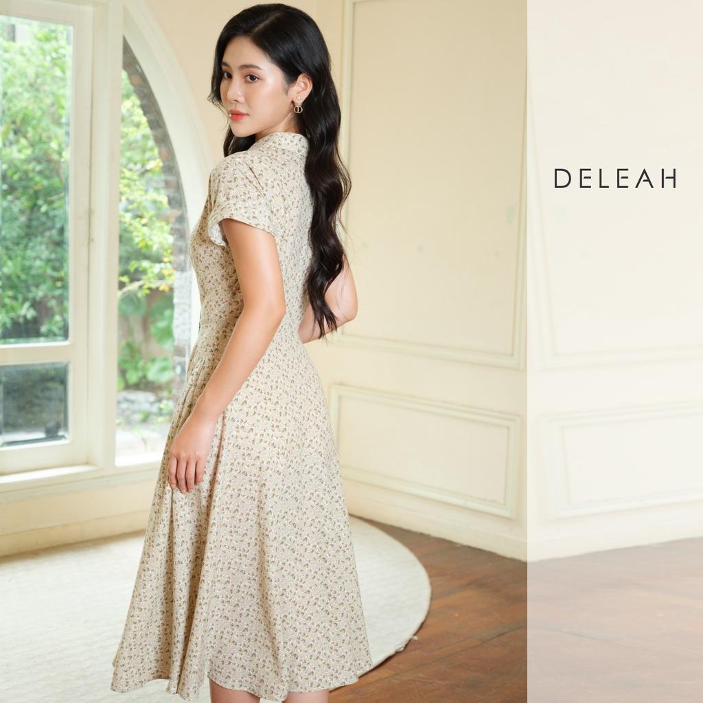 Đầm liền thân xoè tay lơ vê De Leah