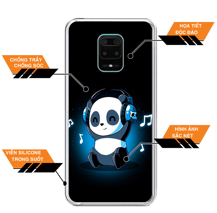 Ốp lưng dẻo cho điện thoại XIAOMI REDMI NOTE 9S / REDMI NOTE 9 PRO - 0334 PANDA05 - Hàng Chính Hãng