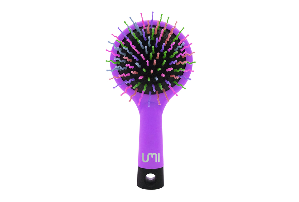 Lược Gỡ Rối Cầu Vồng Kèm Gương Umi Rainbow Hairbrush With Mirror - Purple